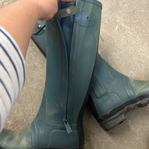 Hunter wellington adjustable with zipper green Tall Rain Boots - Picture 2 of 11